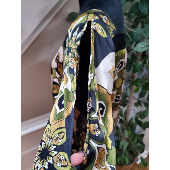 Ashley Stewart Stretch Multicolor Slit Shoulder Long Sleeve Top Blouse 14/16 - Picture 6 of 14